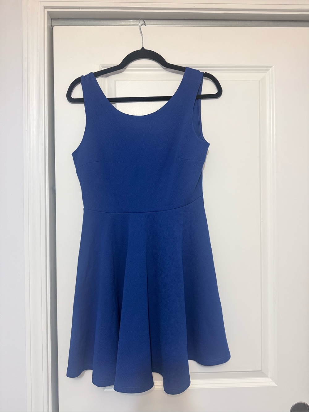 Women’s Blue V-Neck Fit & Flare Dress